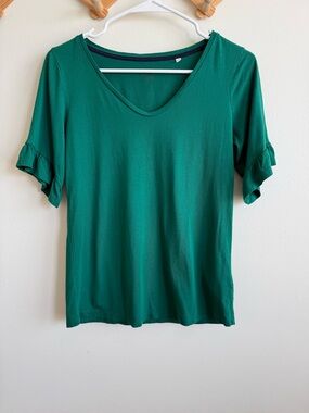Boden Soft Ruffled Sleeve Tee